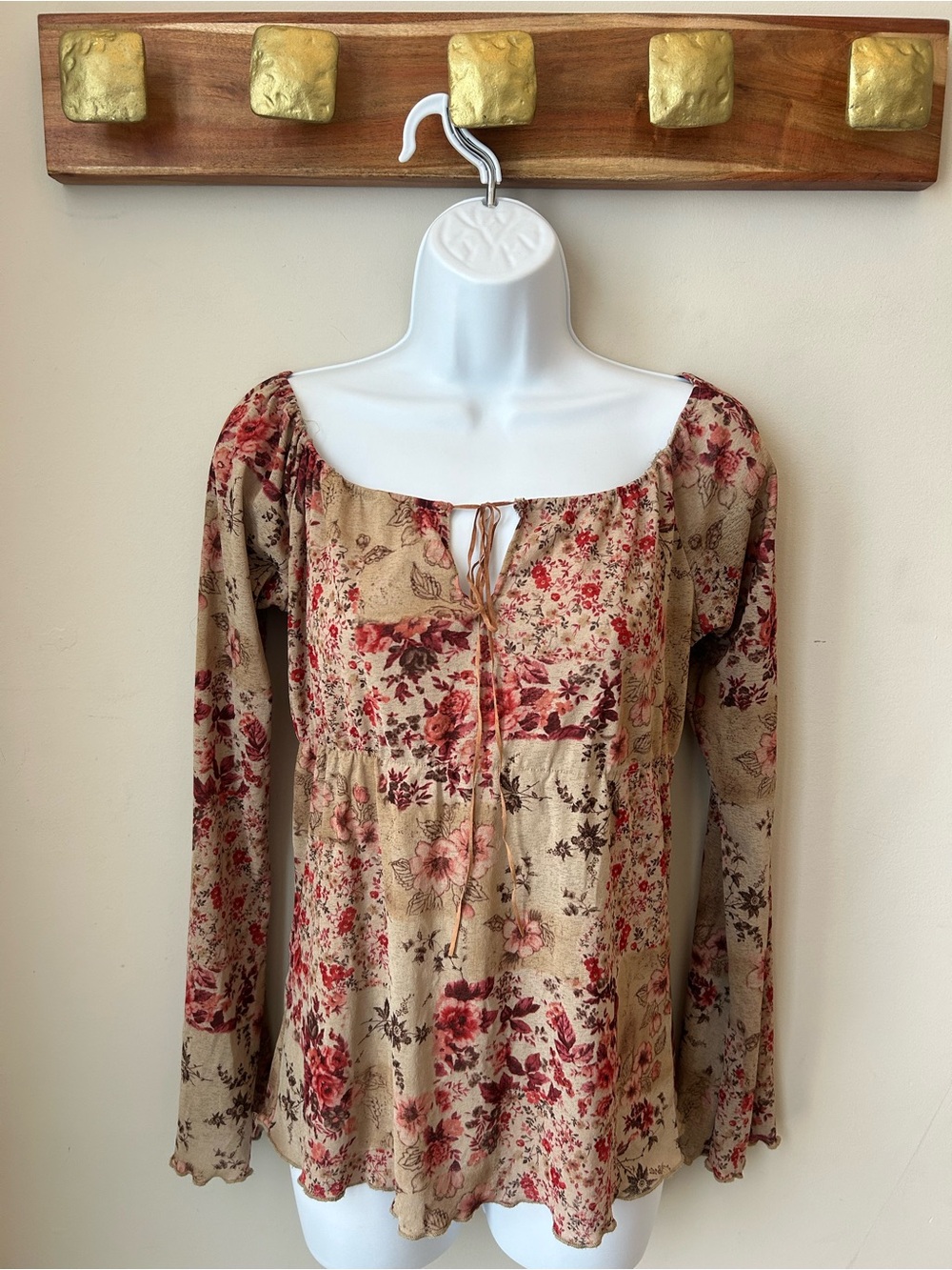 LeChateau Boho Floral Peasant Top - Fairycore Festival Milkmaid Cottagecore